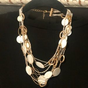 Gold/Silver/white necklace